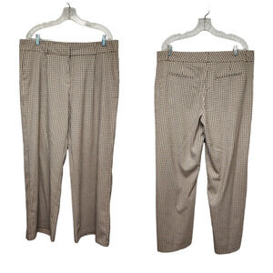 CATO Glen Check Plaid Brown Mid-Rise Wide-Leg Size 16